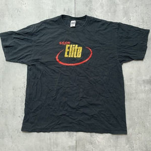 Vintage Exxon Elite Black Tshirt Anvil Tag American Oil Company Size XXL
